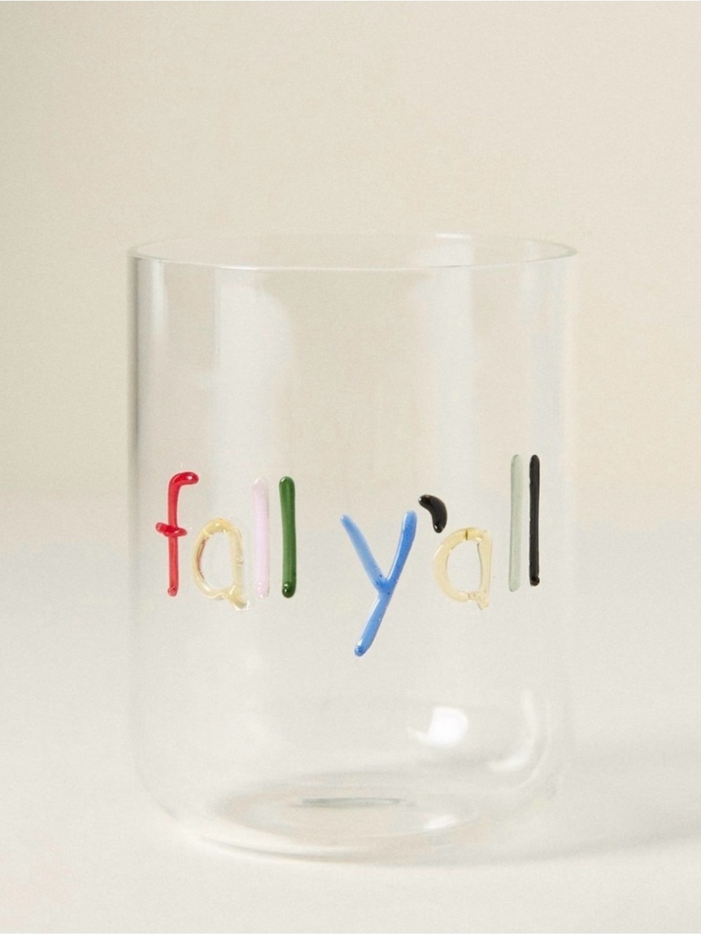 Anthropologie The Love Notes Icon Juice Glass -Fall Y’all -NIB (2 available)